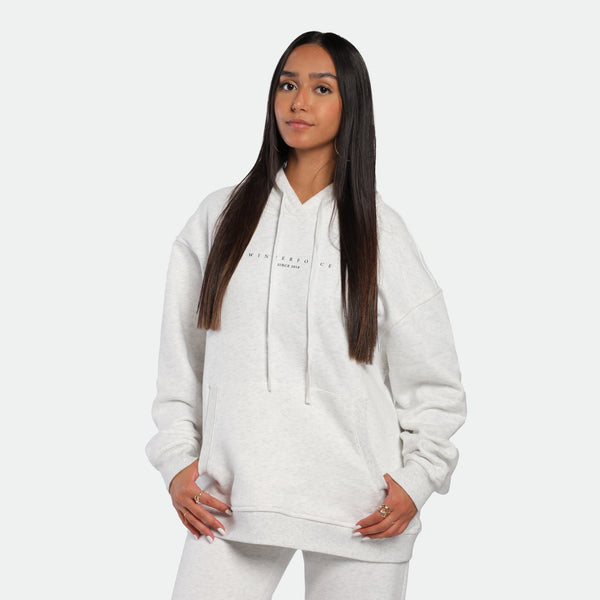 WOMEN-ESSENTIAL-COLD SEASON-HOODIE (MARL LIGHT-ECRU)