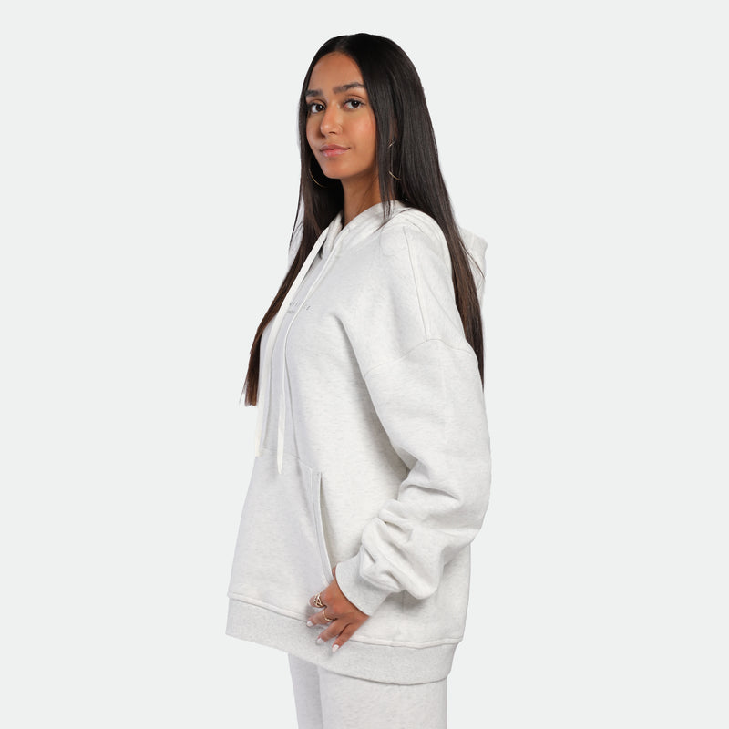 WOMEN-ESSENTIAL-COLD SEASON-HOODIE (MARL LIGHT-ECRU)
