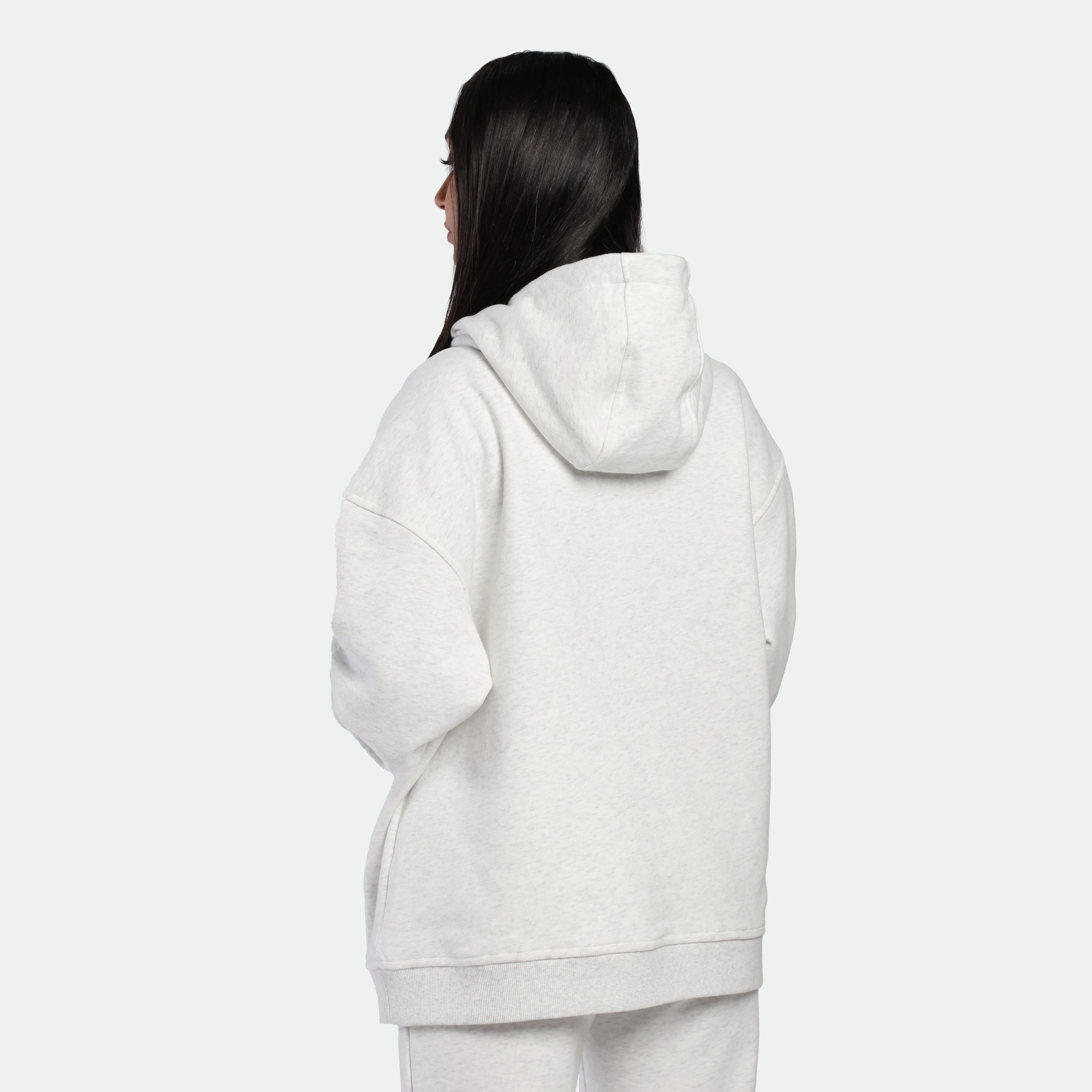 WOMEN-ESSENTIAL-COLD SEASON-HOODIE (MARL LIGHT-ECRU)