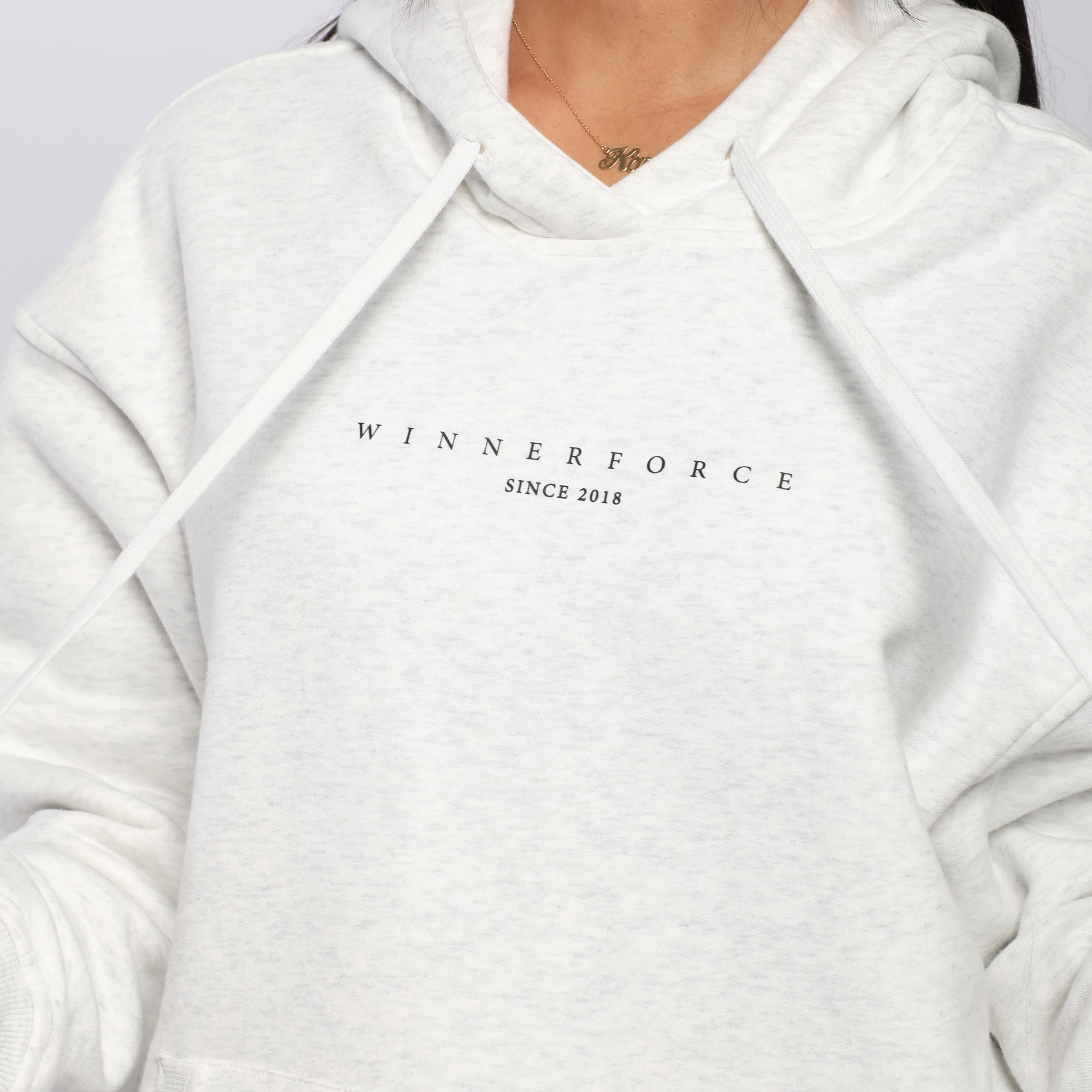 WOMEN-ESSENTIAL-COLD SEASON-HOODIE (MARL LIGHT-ECRU)