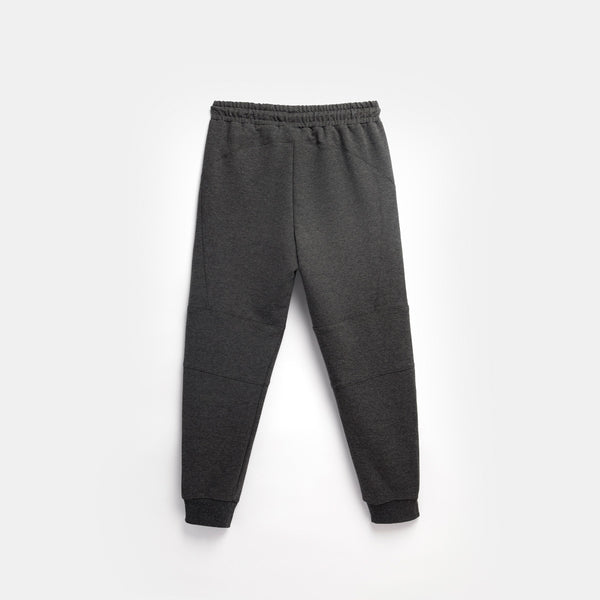 a back view for jogger pants  with background light grey