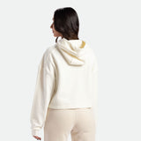 a back view for fit woman wearing hoodie  marshmallow with pants  
