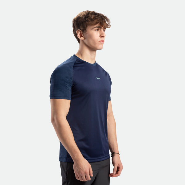 MEN-GO BEYOND HALF-CAMO-T-SHIRT (NAVY-BLUE)