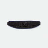 A navy blue utility belt with an adjustable buckle and two side straps, displayed on a plain white background.
