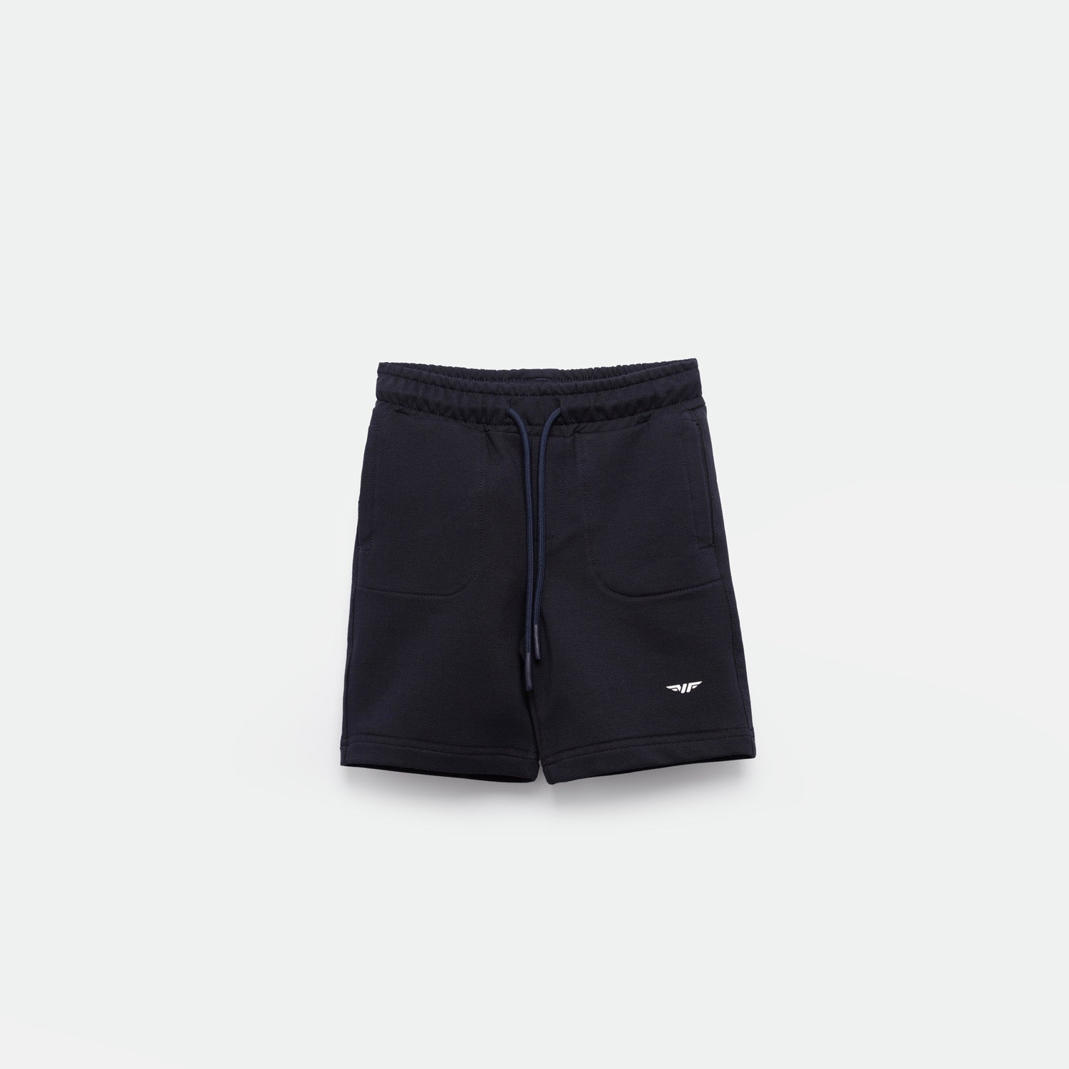 a short black with lace and logo 