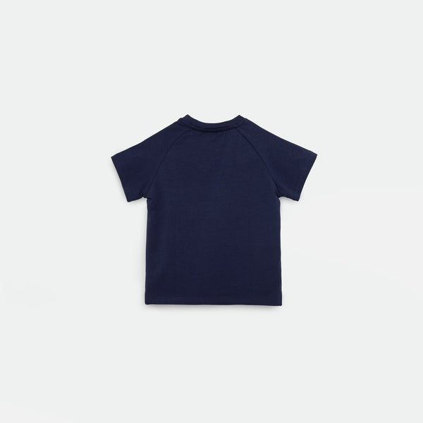 a back view for t-shirt navy blue 