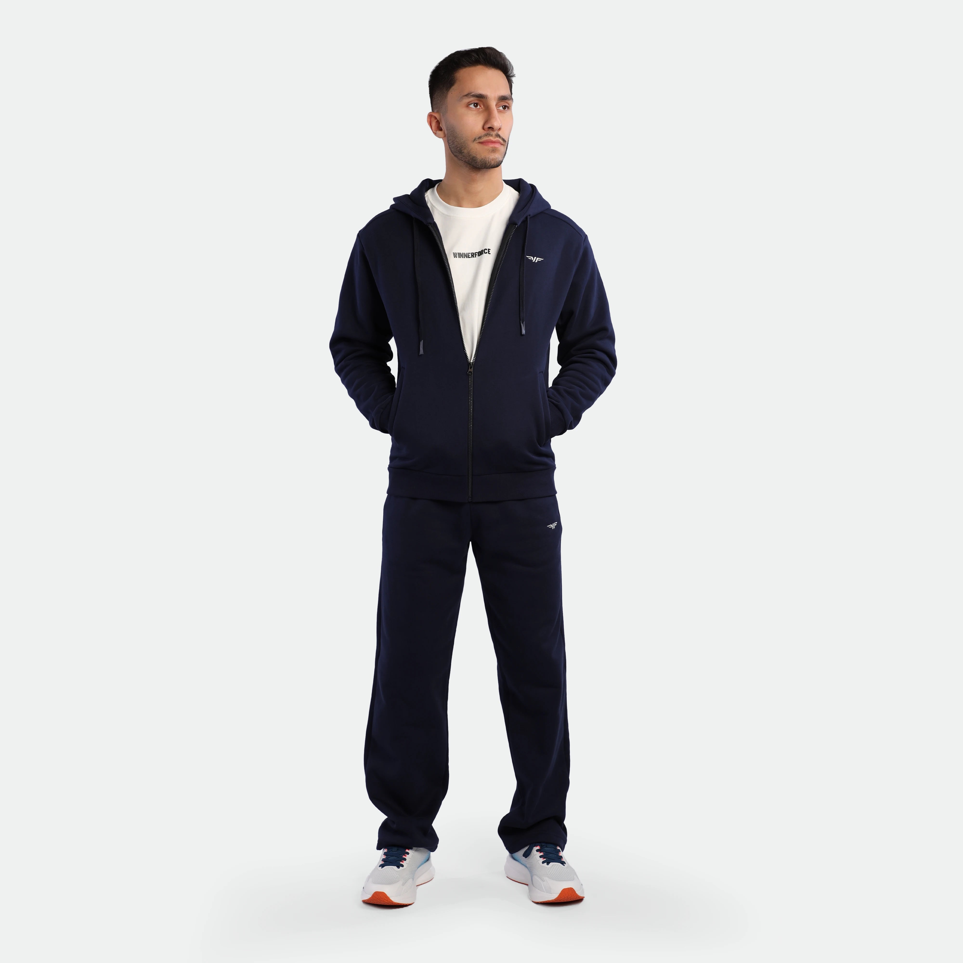MEN-ESSENTIAL-ZIP UP-HOODIE (DARK NAVY)