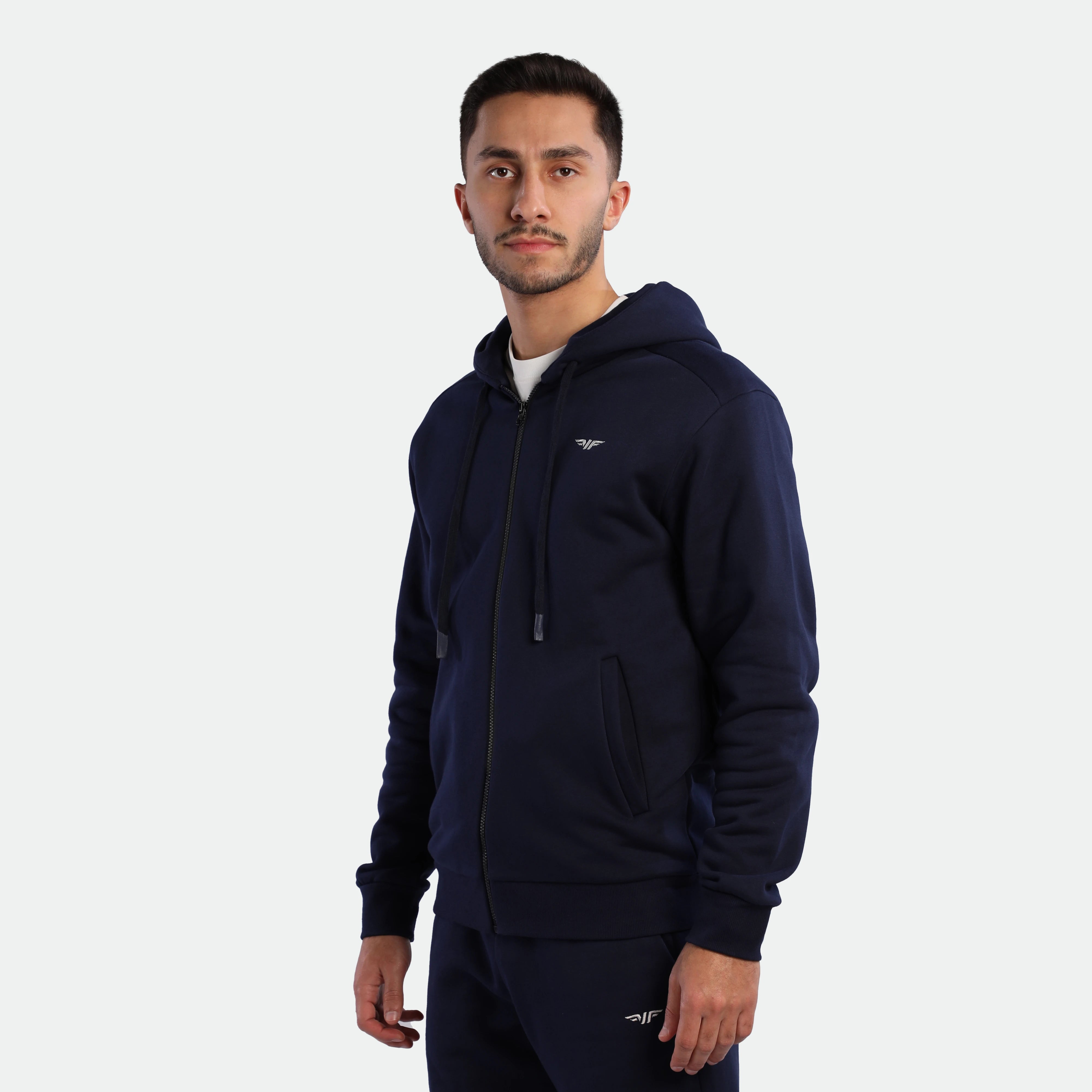MEN-ESSENTIAL-ZIP UP-HOODIE (DARK NAVY)