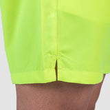 close up view for short neon yellow