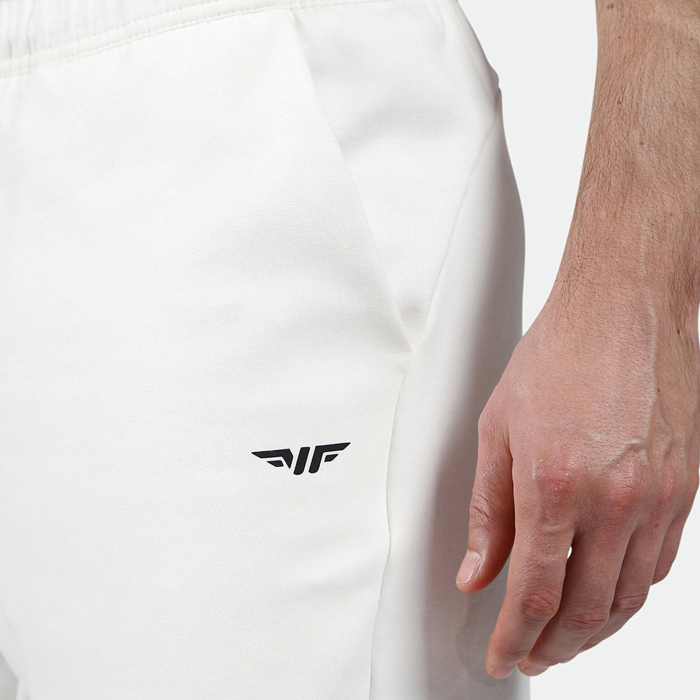 close up view for pocket off short off white with logo 