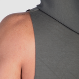 close up view for half hoodie olive green 