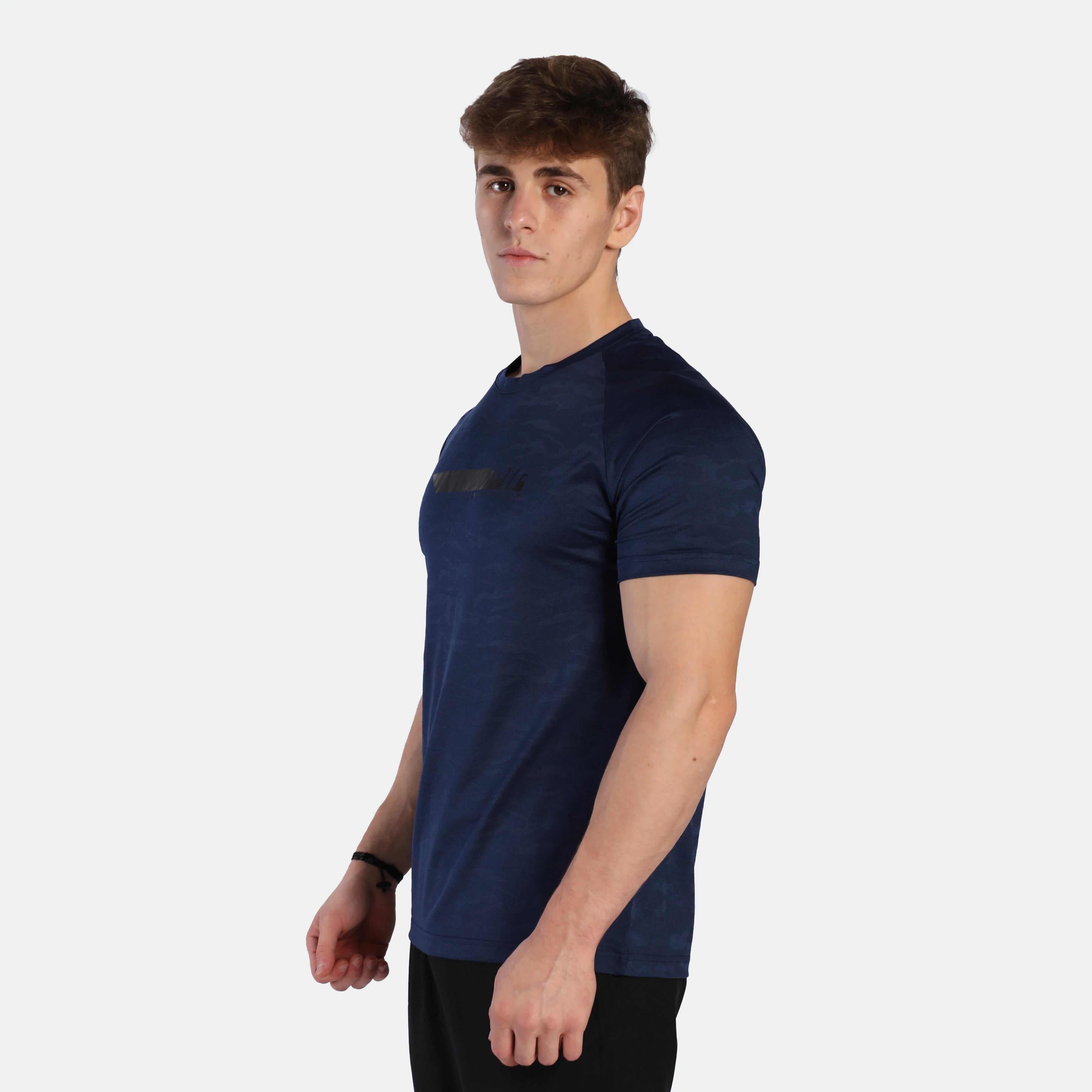 MEN-GO BEYOND-CAMO-T-SHIRT (NAVY-BLUE)