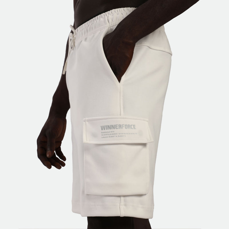 MEN-GO BEYOND-PIN-CARGO-SHORT (OFF-WHITE)