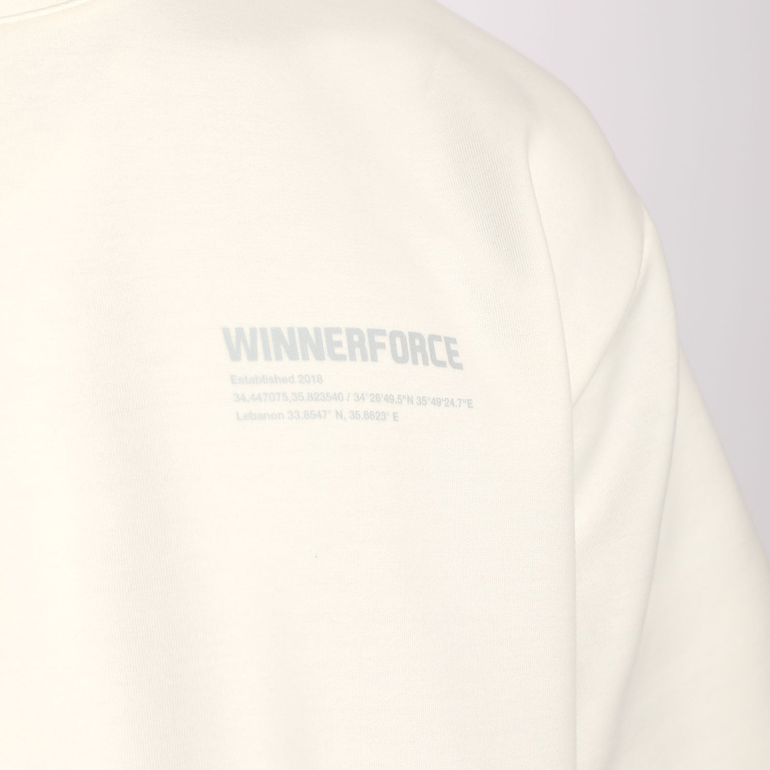 close up view for t-shirt white with logo 