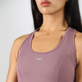 close up view for fit woman wearing dress purple 