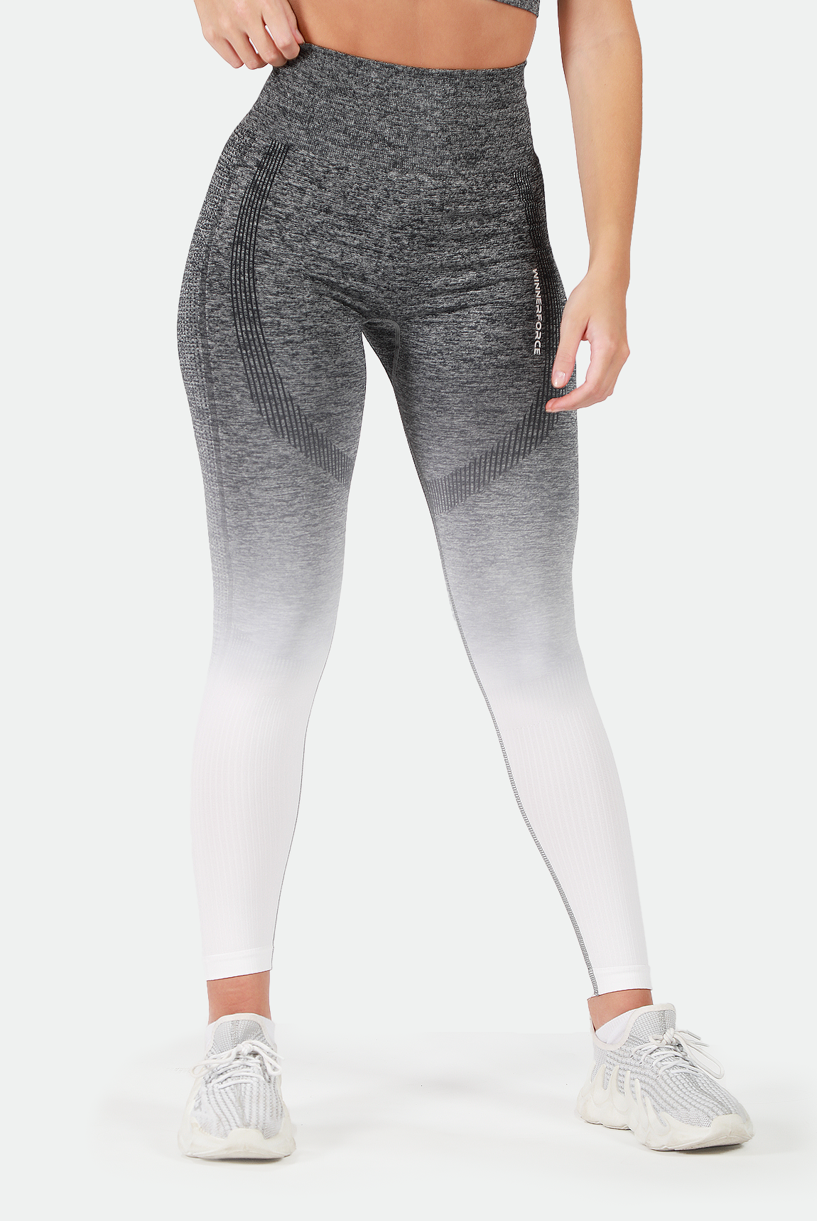 WOMEN REGINA SEAMLESS SET(CHARCOAL-WHITE)