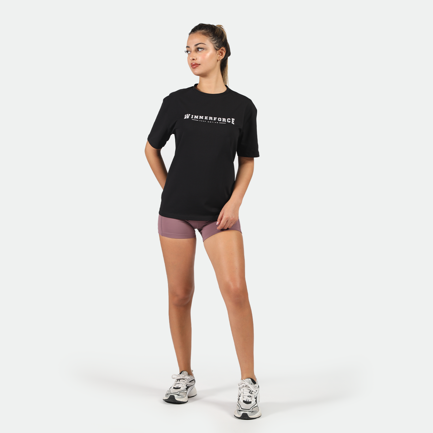 WOMEN-GO BEYOND-RELAXED T-SHIRT (BLACK)