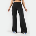 WOMEN-GO BEYOND RIBBED FLARE PANTS (BLACK)