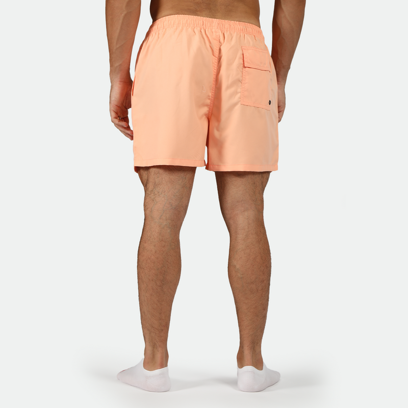a back view for short SALMON-PINK with socks white 