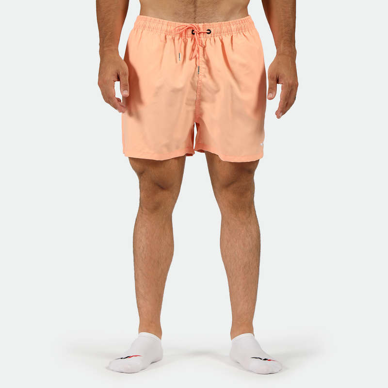 a fit man wearing  shot SALMON-PINK with socks 