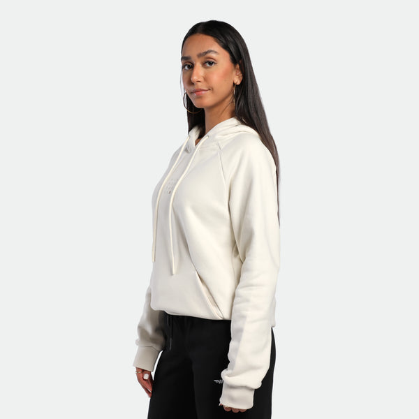 WOMEN-ESSENTIAL-COZY UP-HOODIE (LIGHT-BEIGE)