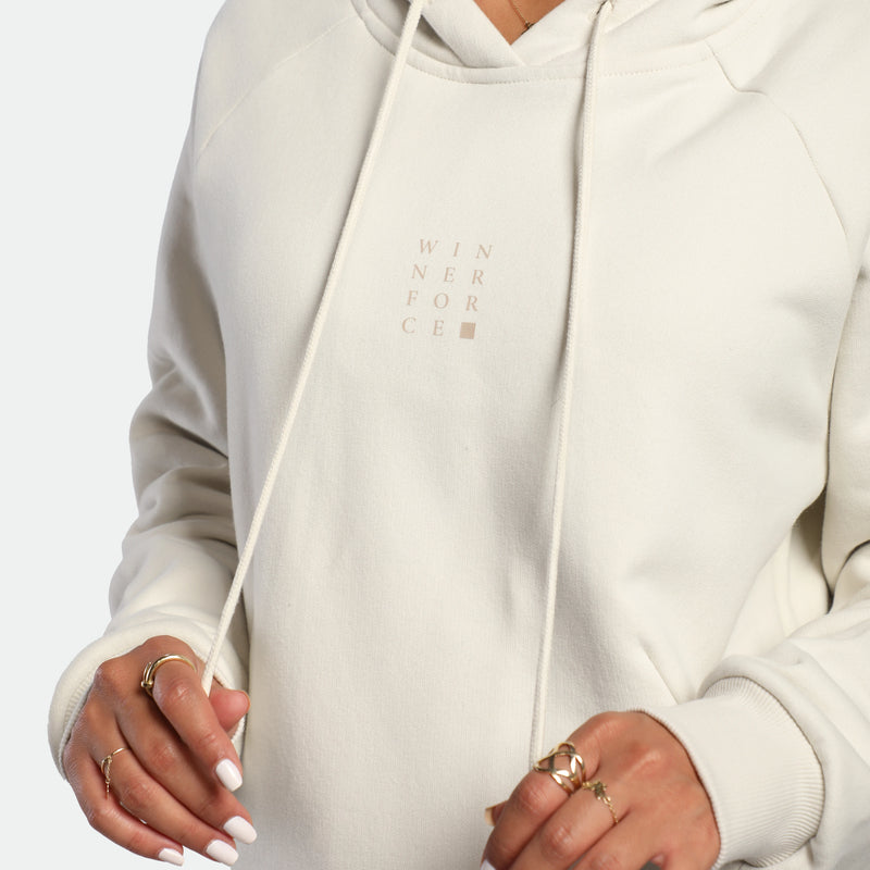 WOMEN-ESSENTIAL-COZY UP-HOODIE (LIGHT-BEIGE)