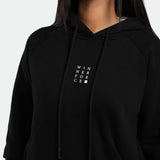 WOMEN-ESSENTIAL-COZY UP-HOODIE (BLACK)