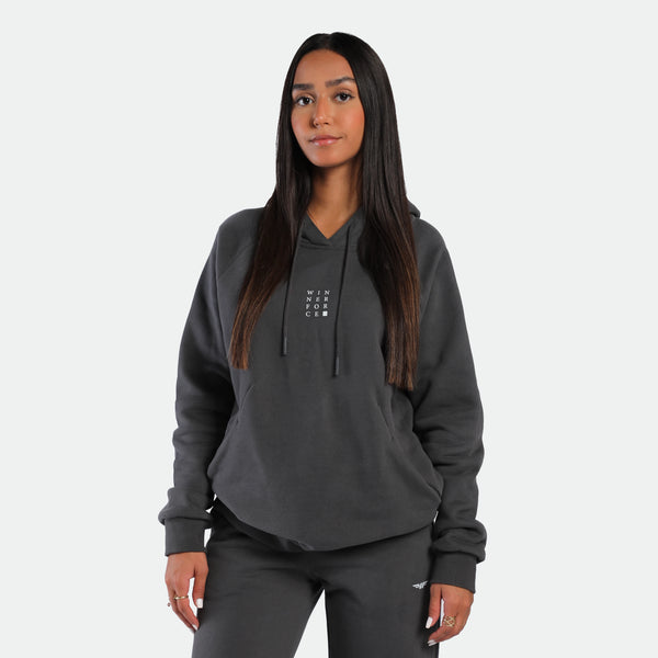 WOMEN-ESSENTIAL-COZY UP-HOODIE (IRON GREY)
