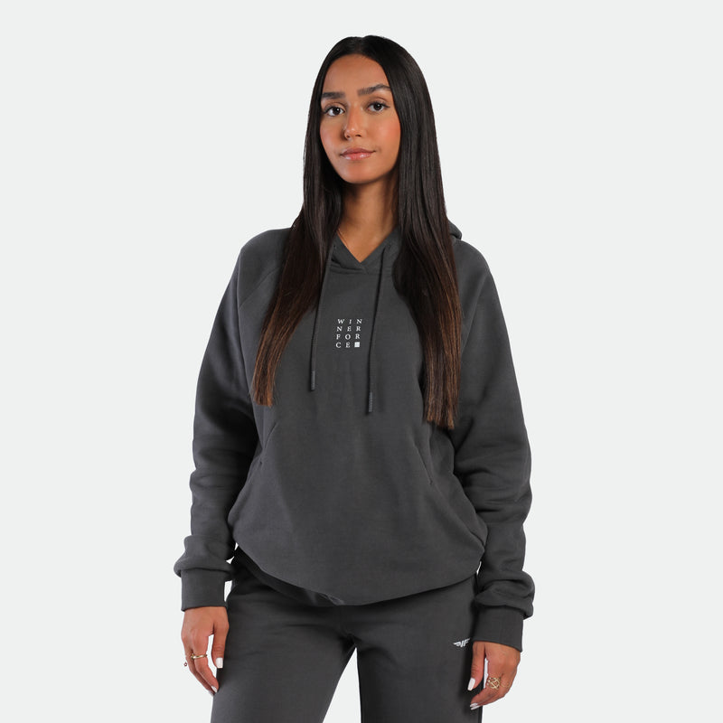 WOMEN-ESSENTIAL-COZY UP-HOODIE (IRON GREY)