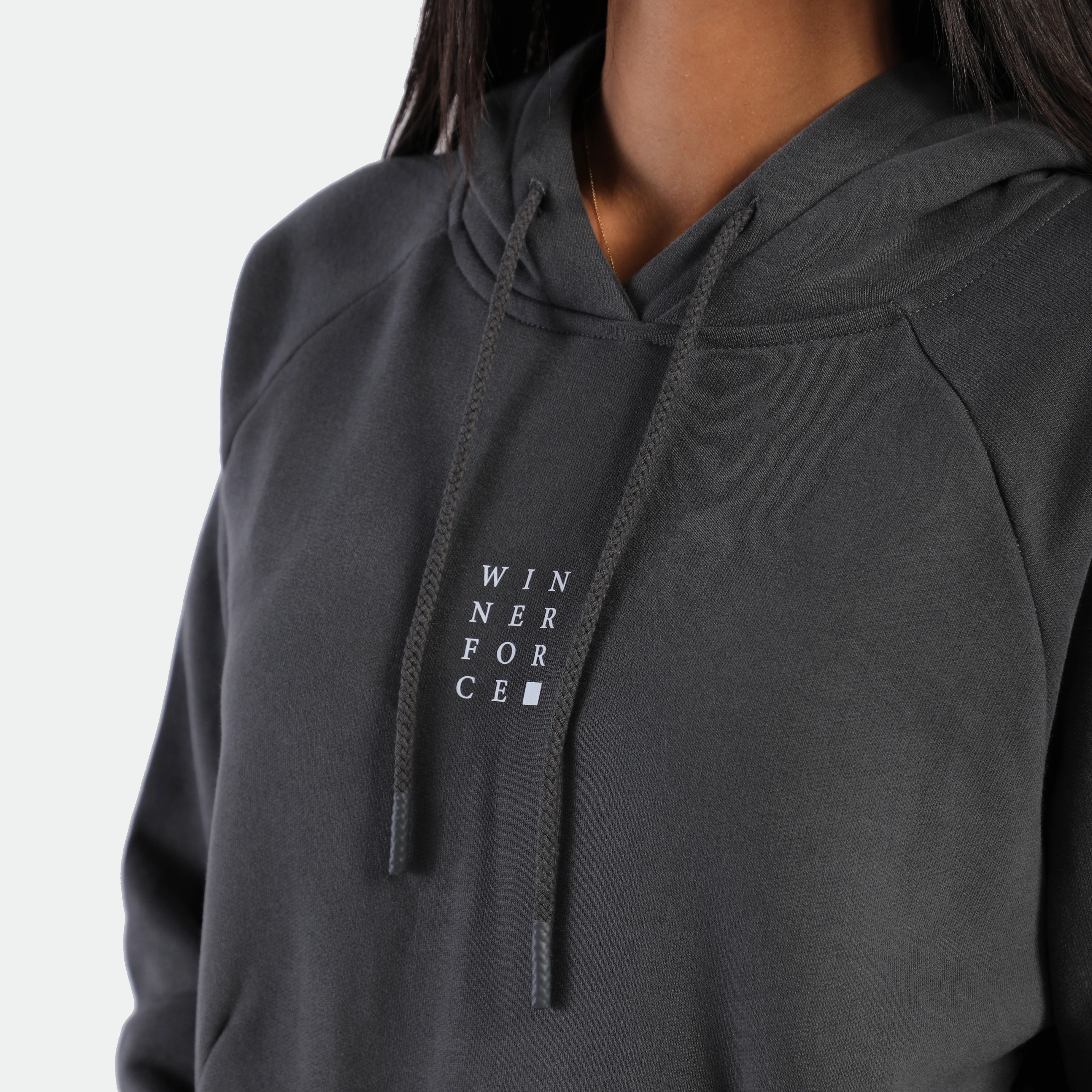WOMEN-ESSENTIAL-COZY UP-HOODIE (IRON GREY)