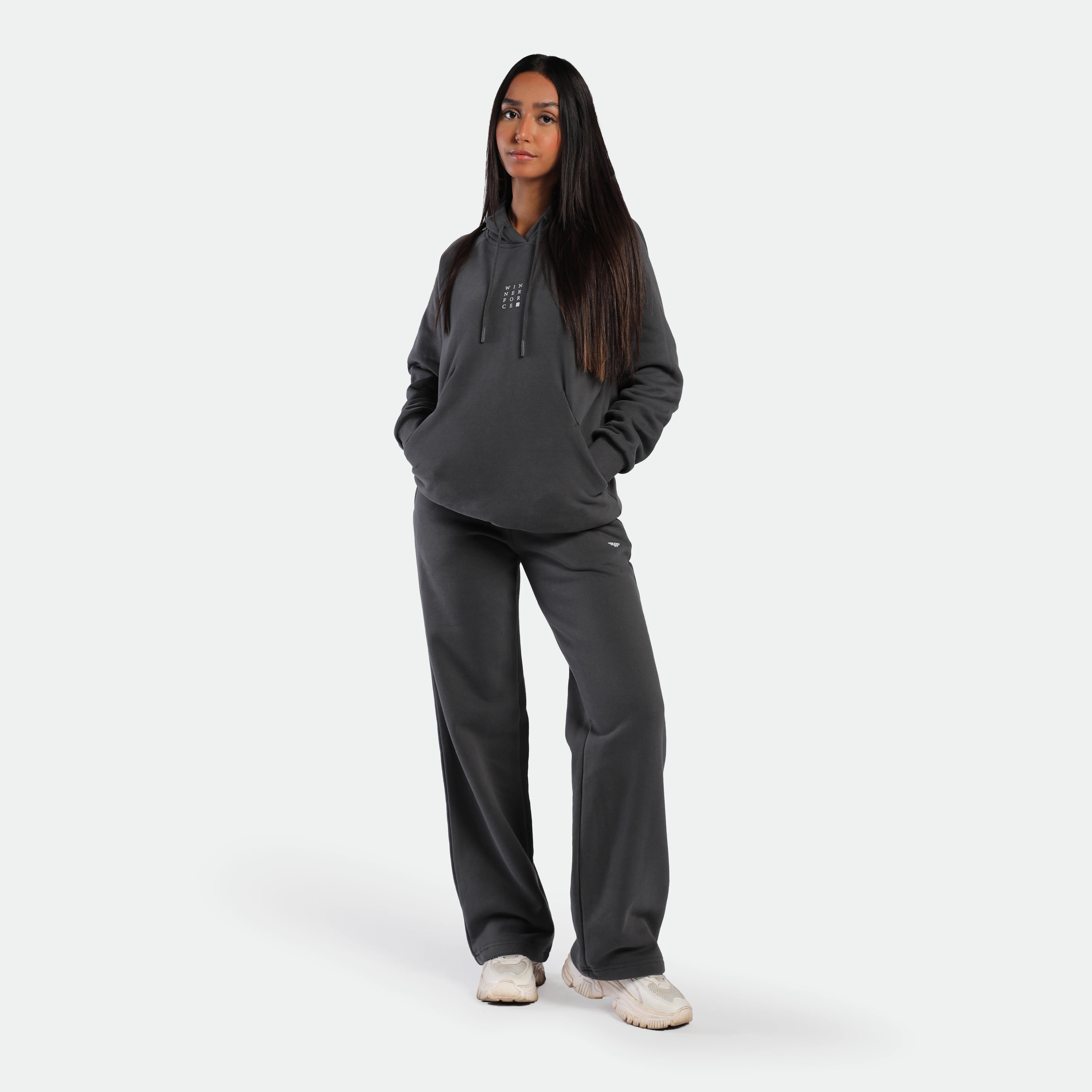 WOMEN-ESSENTIAL-COZY UP-HOODIE (IRON GREY)