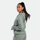 WOMEN-ESSENTIAL-COZY UP-HOODIE (CHINOIS-GREEN)
