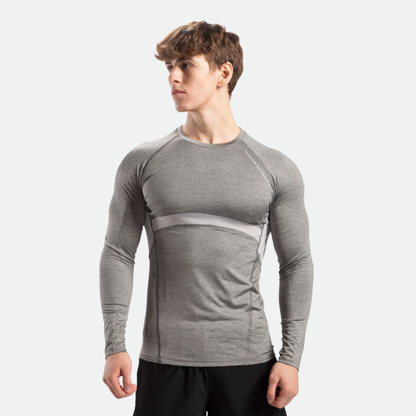 MEN STRONGER LONG SLEEVE T-SHIRT(GREY)