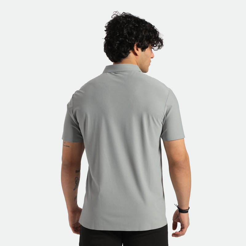MEN-GO BEYOND-POLO-T-SHIRT (QUARRY-GREY)