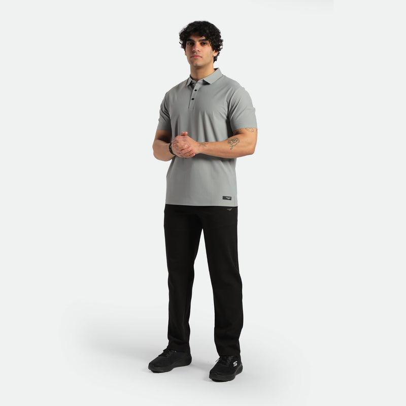 MEN-GO BEYOND-POLO-T-SHIRT (QUARRY-GREY)