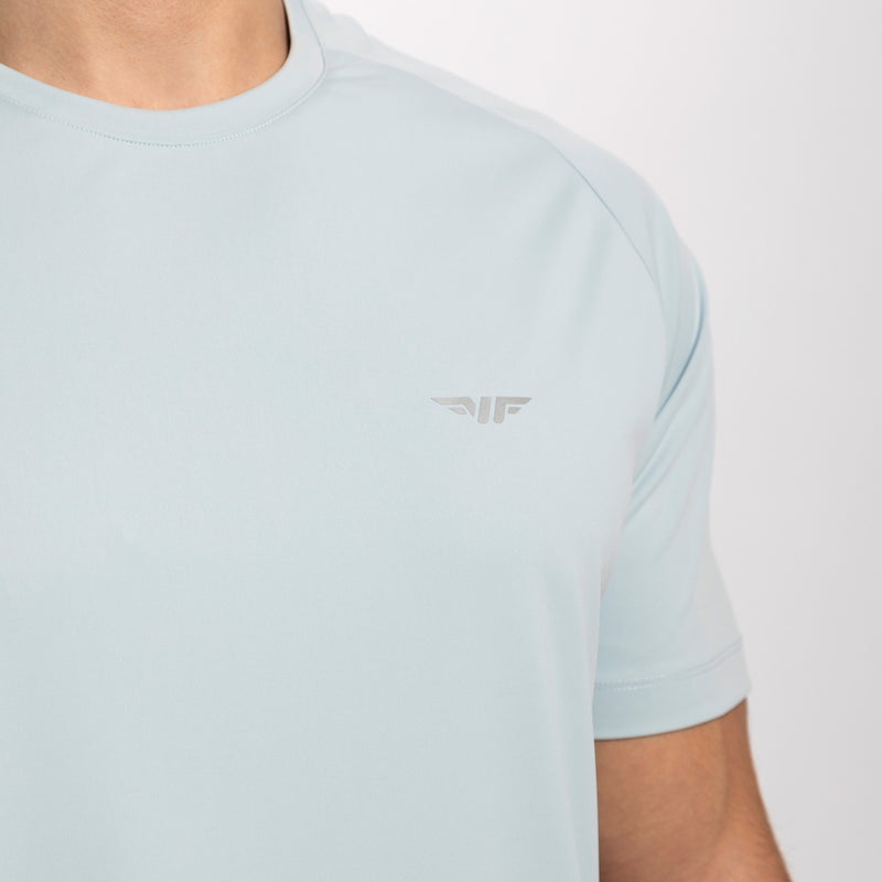 close  up view for t-shirt sky blue 