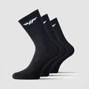 MEN-ESSENTIAL-CREW HALF CUSHIONED SOCKS (BLACK)