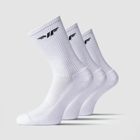 MEN-ESSENTIAL-CREW HALF CUSHIONED SOCKS (WHITE)