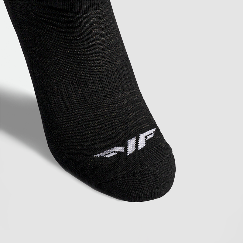 close up view for socks black with logo 
