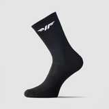 a socks black with logo white 