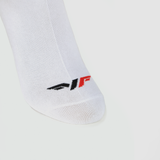 close up view for socks white with logo 