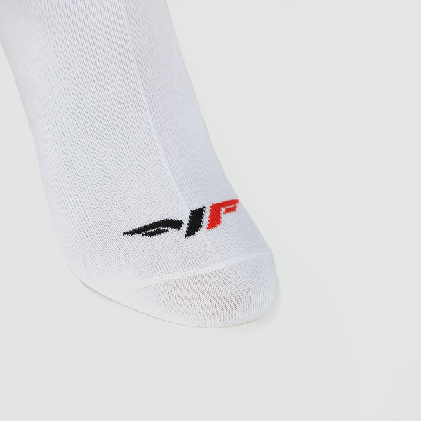 close up view for socks white with logo 
