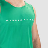 close up view for tank spring green with logo
