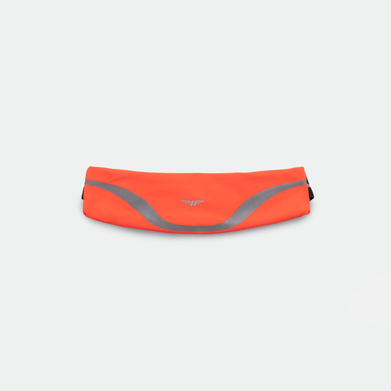 A sleek sunset orange  waist bag with a white Nike logo on its front, set against a plain light gray background