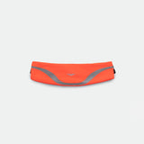 A sleek sunset orange  waist bag with a white Nike logo on its front, set against a plain light gray background