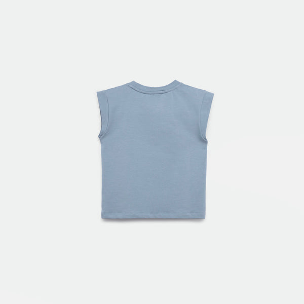 a back view for t-shirt angle blue 