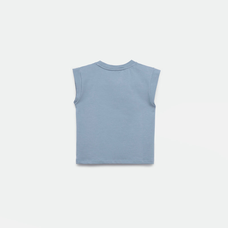 a back view for t-shirt angle blue 