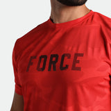 close up view for t-shirt high risk red with logo force 