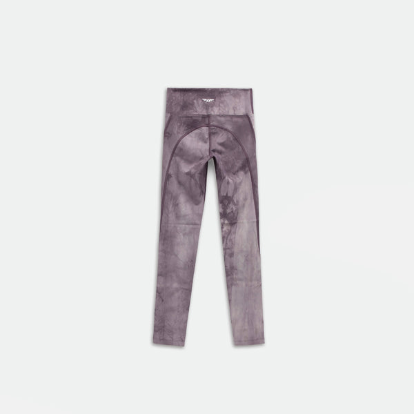 a back view for legging with logo 
 wave plum purple 