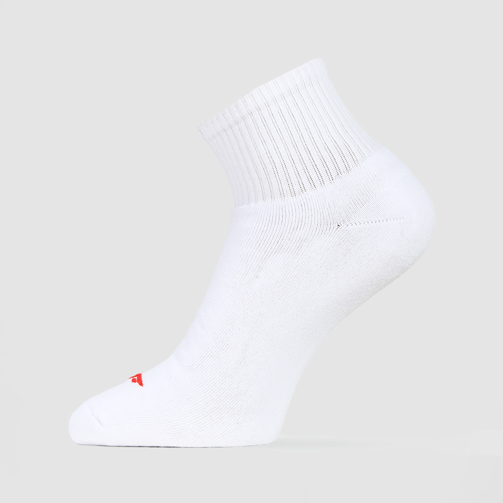 one socks white with logo red and white 